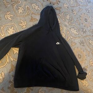 Nike Black Hoodie with White Swoosh Logo
